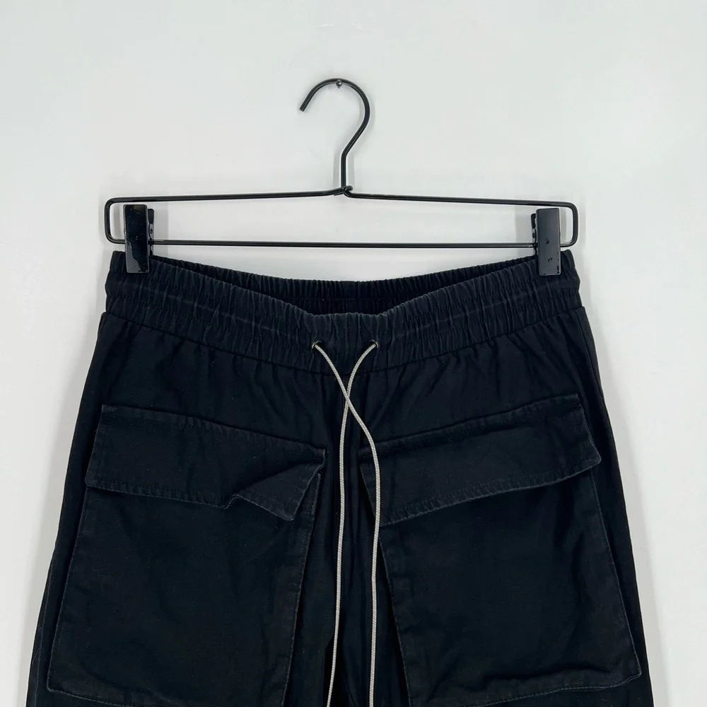 Christos New York Jesus Print Cargo Drawstring Black Jogger Trouser Pants